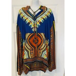 Earthbound Trading Co Hoodie Aztec Native Print Boho Womens Pullover Sz Large